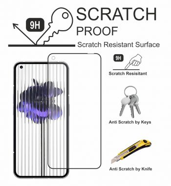 YOUTH MOBI Edge To Edge Tempered Glass For Nothing Phone 1 (6.55 Inch) With Easy Self Installation Kit For Cellphone| Black