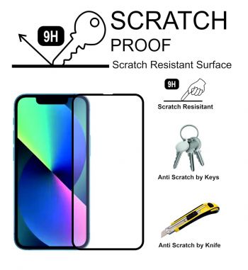 YOUTH MOBI Tempered Glass Screen Protector Compatible for iPhone 13 mini (Black) Edge to Edge Coverage with Easy Installation kit